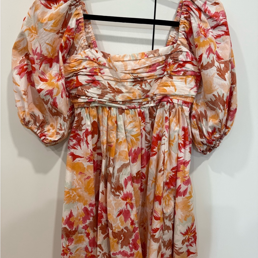 Abercrombie & Fitch Ruched Top in Cream and Pink